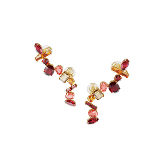 swarovski أقراط gema، متعددة الألوان، طلاء باللون الذهبي